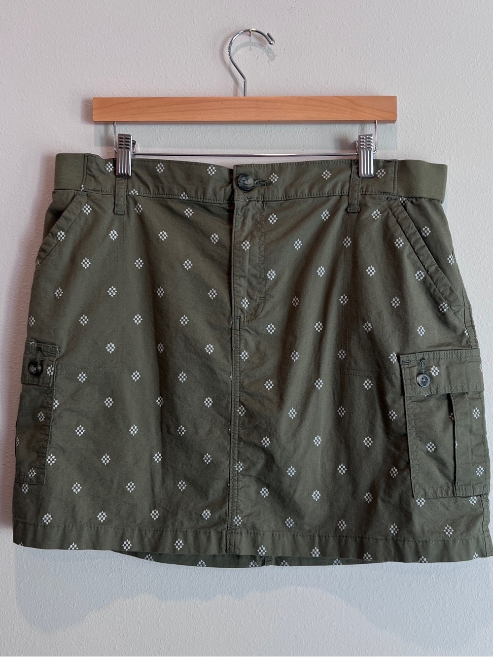 Lee Flex To Go Cargo Skort Womens Size 16 Olive Green Utility Comfort Casual